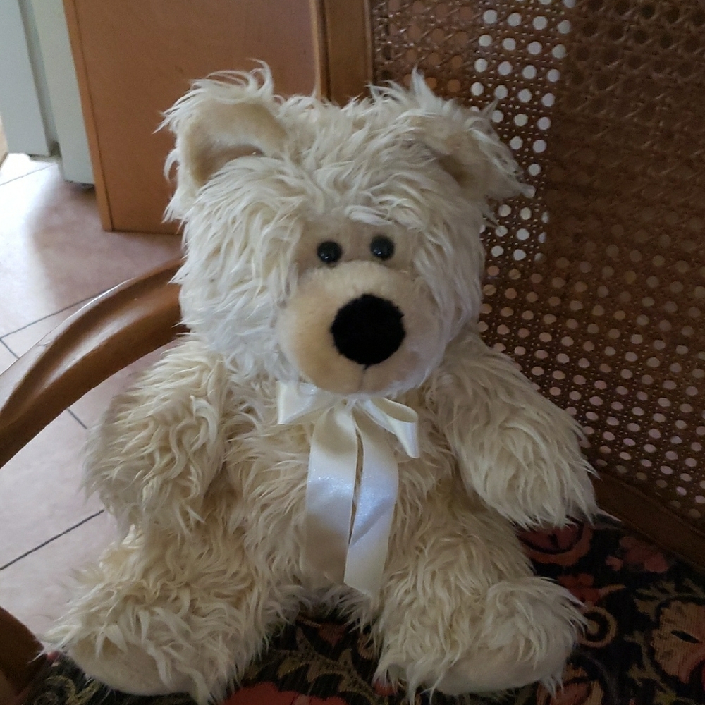 Passport Cream and Black Stuffed Animal